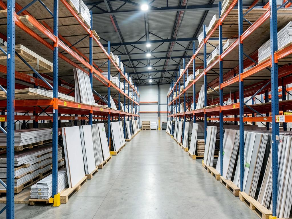 Vertical racking holding upright sheet materials and boards